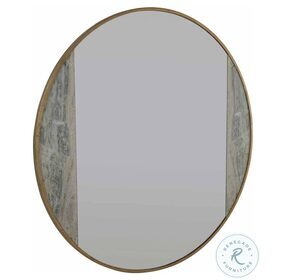 Sherry Green Meadow Marble And Textured Champagne Metal Mirror