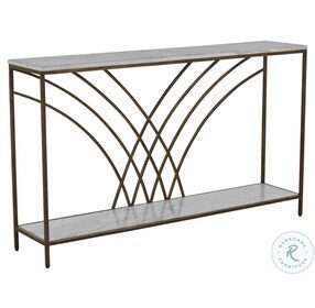 Felding Volakas Marble And Brushed Copper Metal Console Table
