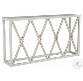 Alandra Cerused White Wood And Stained Gold Metal Console Table