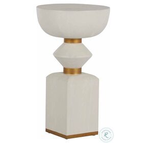 Norris Cerused White Drinking End Table