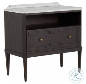 Glenwood Agros White Stone And Forest Black Nightstand