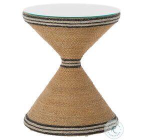 Redfield Natural Black And White Seagrass Side Table
