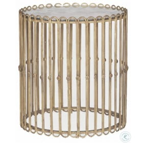 Beatrice Gold Drum Accent Table