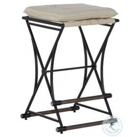 Frederick Linen and Iron Counter Stool
