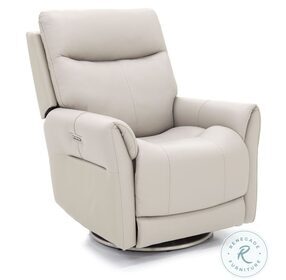 Scottsdale Rainer Dove Lay Flat Swivel Power Recliner with Power Headrest And Lumbar