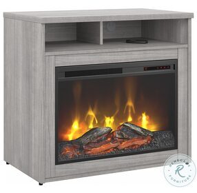 Studio C Platinum Gray 32" Electric Fireplace with Shelf
