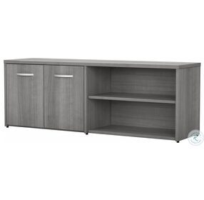 Studio C Platinum Gray Low Storage Cabinet with Doors and Shelves