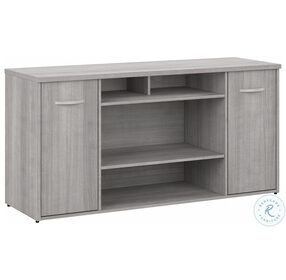Studio C Platinum Gray 60" Office Storage Cabinet with Doors and Shelves