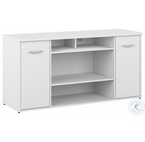 Studio C White 60" Office Storage Cabinet with Doors and Shelves