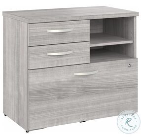 Studio A Platinum Gray Office Storage Cabinet with Drawers and Shelves