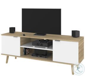 Procyon Modern Oak And White UV 56" TV Stand