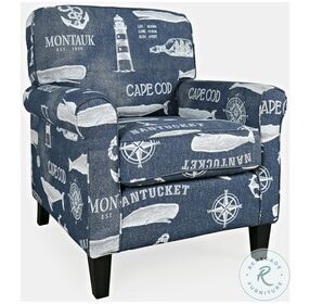 Seafarer Navy Upholstered Accent Chair