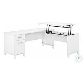 Somerset White 72" 3 Position Sit To Stand L Shaped Desk