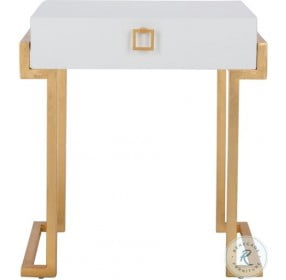 Abele White Lacquer Side Table