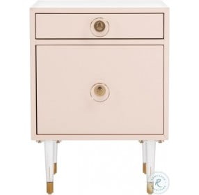 Harry Light Pink And Gold 2 Drawer Side Table