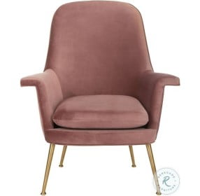 Aimee Dusty Rose Velvet Arm Chair