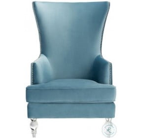 Geode Light Blue Modern Wingback Chair