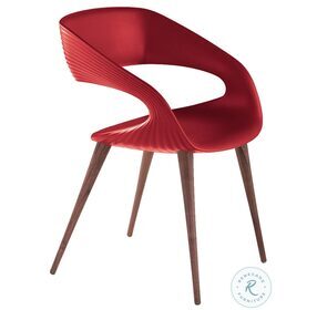 Shape Red And Walnut Dining Chair