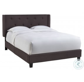 All In One Charcoal Upholstered Queen Platform Bed