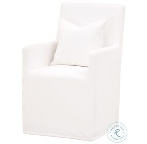 Shelter LiveSmart Peyton Pearl Slipcover Arm Chair with Caster
