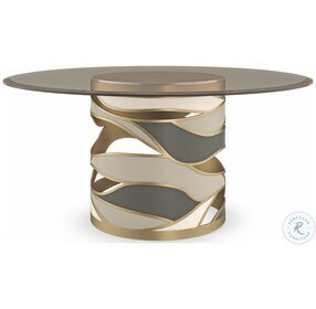 Signature Metropolitan Brushed Gold And Dusty Silver From Dining Table