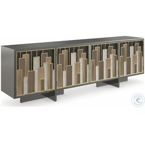 Signature Metropolitan Brushed Gold Tungsten And Dusty Silver Midtown Sideboard