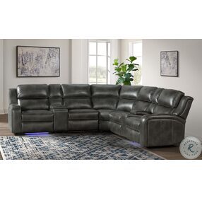 Silhouette Slate Dual Power Reclining Sectional