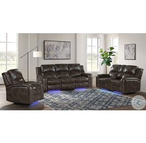 Silhouette Bolero Coffee Dual Power Reclining Living Room Set with Drop Down Table