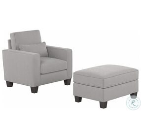 Stockton Light Gray Microsuede Accent Chair with Ottoman