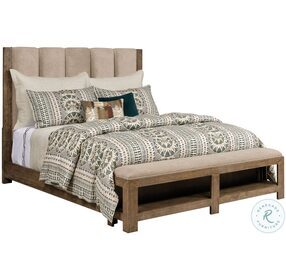 Skyline Meadowood Smoke Queen Upholstered Panel Bed With Bench Footboard