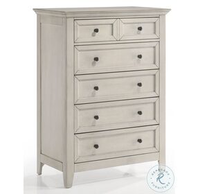 San Mateo Youth Rustic White 5 Drawer Chest