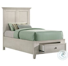 San Mateo Youth Rustic White Twin Panel Storage Bed