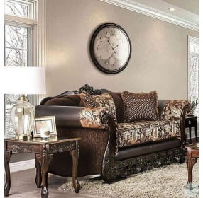 Newdale Brown and Gold Loveseat