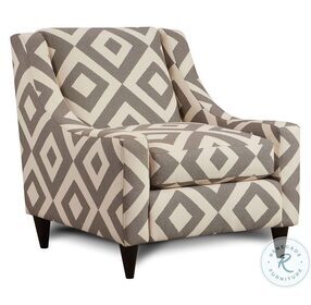Parker Gray And Ivory Diamond Pattern Chair