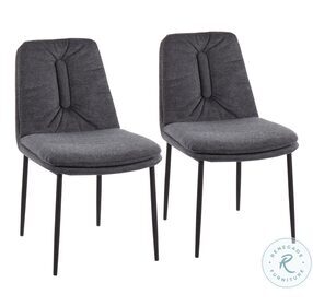 Smith Charcoal Fabric And Black Steel Dining Chair Set of 2