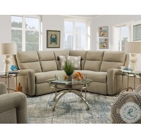 Metro Wicker Polyester Power Reclining Sectional