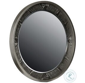Eve New Black And Aged Silver Round Beveled Mirror