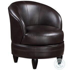 Sophia Brown Leatherette Swivel Accent Chair