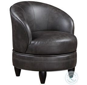 Sophia Gray Leatherette Swivel Accent Chair