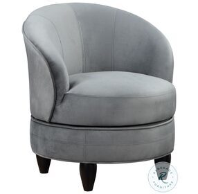 Sophia Gray Velvet Swivel Accent Chair