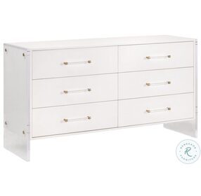 Sonia Pearl Shagreen 6 Drawer Double Dresser