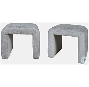 Sophia Gray Petite Upholstered Bench Set of 2