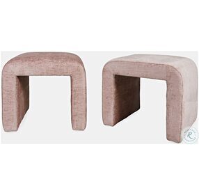 Sophia Pink Petite Upholstered Bench Set of 2