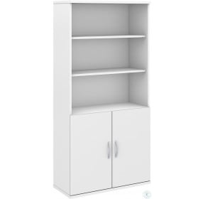 Studio C White 5 Shelf Bookcase with Doors