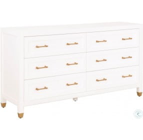 Stella Matte White 6 Drawer Double Dresser