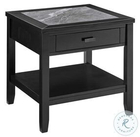 Garvine Gray Sintered Stone And Midnight End Table