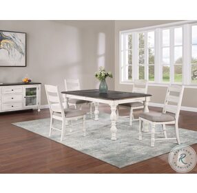 Heston Cottage White And Mocha Extendable Dining Room Set
