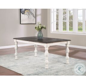Heston Cottage White And Mocha Extendable Dining Table
