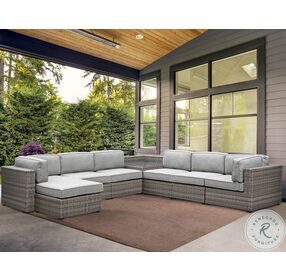 Tamyra Gray 7 Piece Sectional with Corner Table