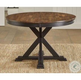 Stormy Ridge Chickory Black 63" Extendable Oval Dining Table